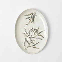 Eucalypt Dining - Ivory Green -Dream Home Art M F Eucalypt Oval Platter Ivory Green 20947801 1