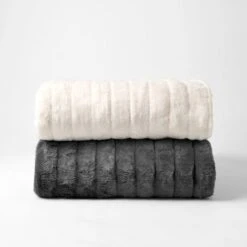 Faux Fur Throw - Dark Grey -Dream Home Art M F Faux Fur Throws W20 106466 R 2