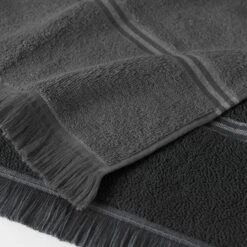 Inca Towel - Grey 10 Inca Towel - Grey -Dream Home Art M F Inca Reversible Towels Granite Grey 213745 R Detail 111 2