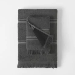 Inca Towel - Grey 13 Inca Towel - Grey -Dream Home Art M F Inca Reversible Towels Granite Grey 213745 R 2