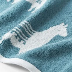 Leroy Llama Towel -Dream Home Art M F Leroy Llama BT Jewel Blue Ivory 20950401 Detail