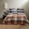 Lincoln Check Woollen Blanket - Clay/Ivory 2 Lincoln Check Woollen Blanket - Clay/Ivory -Dream Home Art M F Lincoln Check Blanket