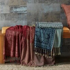 Maple Throw - Burgundy 8 Maple Throw - Burgundy -Dream Home Art M F Maple Throws 102934 R 2