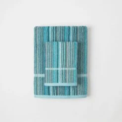 Montauk Towel - Teal Multi -Dream Home Art M F Montauk Stripe Towels Teal Multi 181821 R