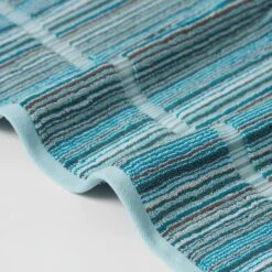 Montauk Towel - Teal Multi -Dream Home Art M F Montauk Stripe Towels Teal Multi 181821 R Detail