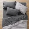 Flannelette Sheet Set - Charcoal -Dream Home Art M F PLAIN DYE CHARCOAL ECOM