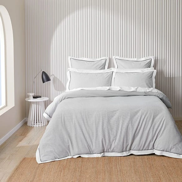 Portofino Quilt Cover - Grey 4 Portofino Quilt Cover - Grey - Image 2