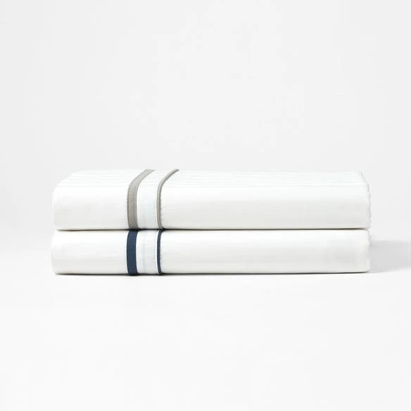 Cambridge 800 TC Egyptian Cotton Sheets - White Silver 4 Cambridge 800 TC Egyptian Cotton Sheets - White Silver - Image 2