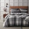 Lincoln Check Woollen Blanket - Charcoal/Ivory 1 Lincoln Check Woollen Blanket - Charcoal/Ivory -Dream Home Art M F WL Lincoln Check Blanket
