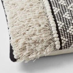 Zanzibar Panel Cushion 9 Zanzibar Panel Cushion -Dream Home Art M F Zanzibar Centre Panel Cushion Black Natural 50x50cm 20005301 Detail 1