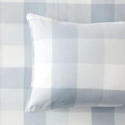 Lincoln Brushed Cotton Quilt Cover - Blue Check 12 Lincoln Brushed Cotton Quilt Cover - Blue Check -Dream Home Art M F Lincoln Blue Detail 2012 ECOM 5