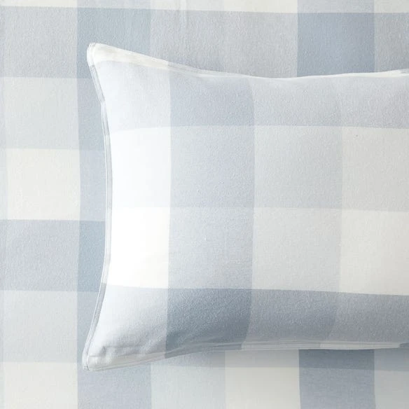 Lincoln Brushed Cotton Quilt Cover - Blue Check 7 Lincoln Brushed Cotton Quilt Cover - Blue Check - Image 5