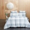 Lincoln Brushed Cotton Quilt Cover - Blue Check 2 Lincoln Brushed Cotton Quilt Cover - Blue Check -Dream Home Art M F Lincoln Blue QQC V2008 ECOM