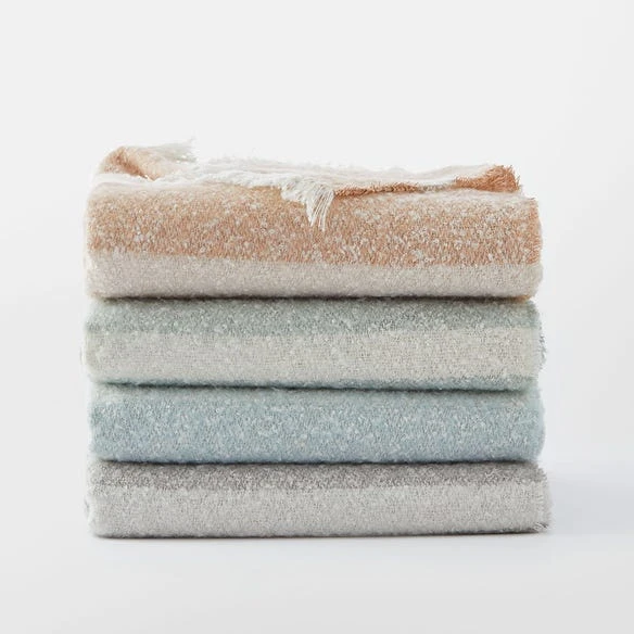 Reid Striped Brushed Throw - Grey 4 Reid Striped Brushed Throw - Grey - Image 2