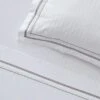 Cambridge 800 TC Egyptian Cotton Sheets - White Silver -Dream Home Art M F S23 Cambridge Silver SS Detail SI 5