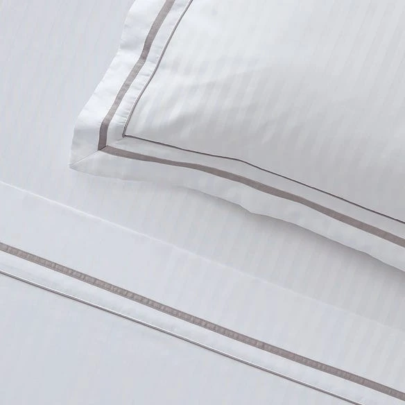 Cambridge 800 TC Egyptian Cotton Sheets - White Silver 3 Cambridge 800 TC Egyptian Cotton Sheets - White Silver