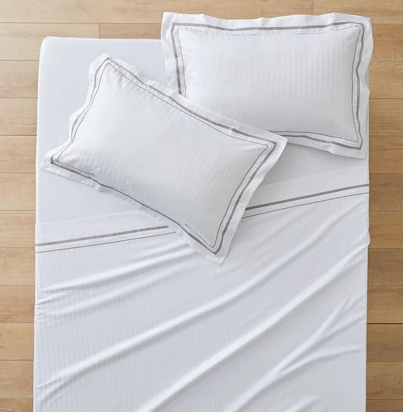 Cambridge 800 TC Egyptian Cotton Sheets - White Silver 5 Cambridge 800 TC Egyptian Cotton Sheets - White Silver - Image 3
