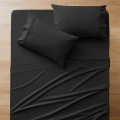 Perfects 250 TC Cotton Blend Sheets - Black 6 Perfects 250 TC Cotton Blend Sheets - Black -Dream Home Art M F S23 Perfects Black SS SI 11