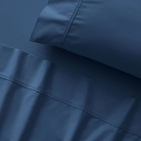 Pure 250 TC Egyptian Cotton Sheet Set - Indigo 6 Pure 250 TC Egyptian Cotton Sheet Set - Indigo - Image 4