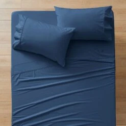 Pure 250 TC Egyptian Cotton Sheet Set - Indigo 8 Pure 250 TC Egyptian Cotton Sheet Set - Indigo -Dream Home Art M F S23 Pure SS Indigo SI 7