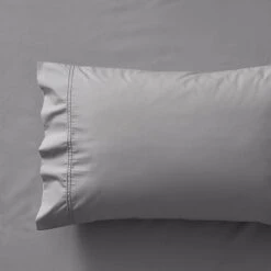 Superior 330 TC Cotton Sheet Set - Silver 8 Superior 330 TC Cotton Sheet Set - Silver -Dream Home Art M F S23 Superior SS Silver Detail SI 8