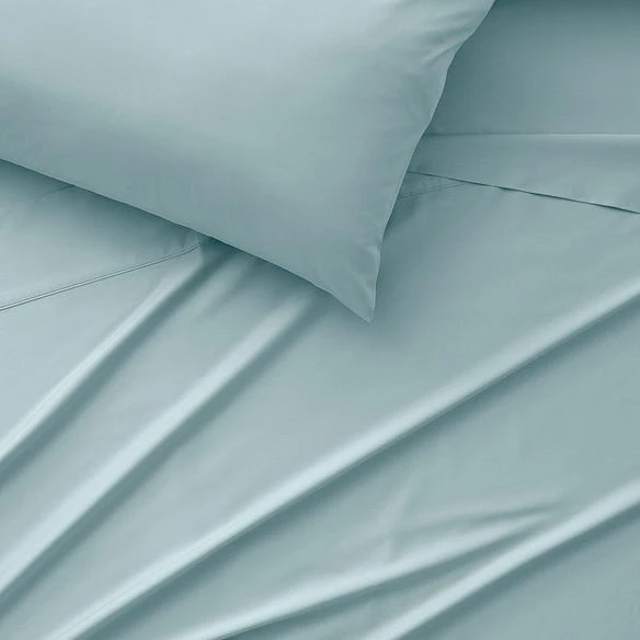 York 375 TC Cotton Sateen Sheet Set - Aquamarine 5 York 375 TC Cotton Sateen Sheet Set - Aquamarine - Image 3