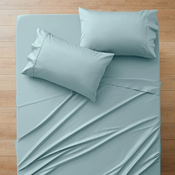 York 375 TC Cotton Sateen Sheet Set - Aquamarine 4 York 375 TC Cotton Sateen Sheet Set - Aquamarine - Image 2