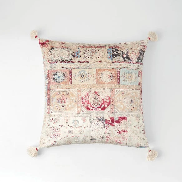 Piper Tassel Cushion - Ivory/Red 3 Piper Tassel Cushion - Ivory/Red